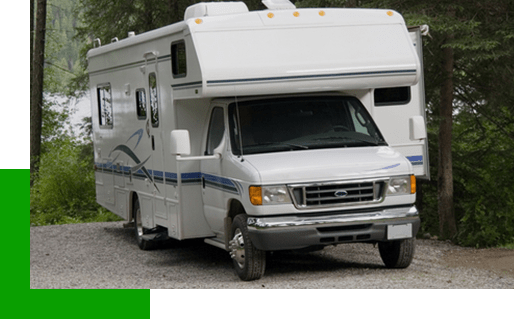 a motorhome with a slide out