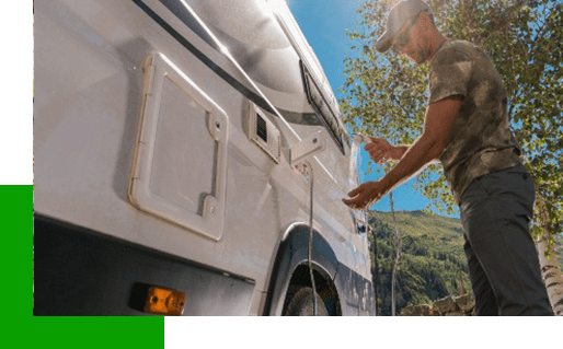 RV Technician testing the RV Water Heater System